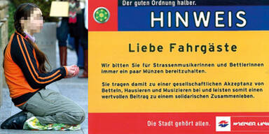 Gef&auml;lschter Hinweis Wiener Linien Bettler