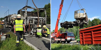 Totalsperre der A21 nach Lkw-Brand