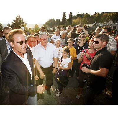 Arnold Schwarzenegger landet in Graz