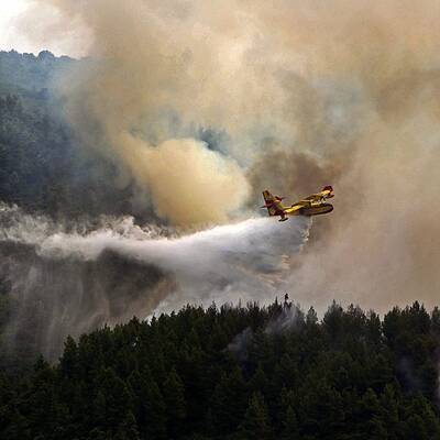 Griechische Feuerwehren im Großeinsatz