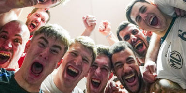 So ausgelassen feierte &Ouml;HB-Team Hauptrundenaufstieg