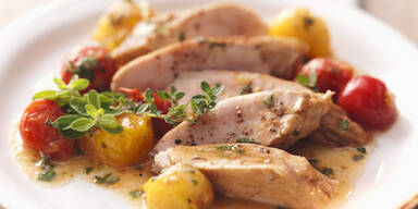 Hasenfilet mit Paradeisergemuese