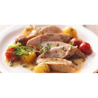 Hasenfilet mit Paradeisergemuese