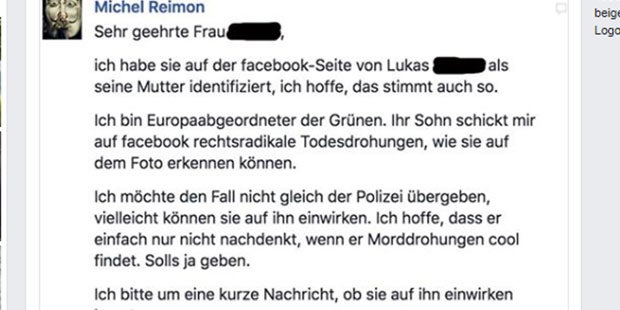 Grüner petzt wegen Hass-Posting bei Mutti