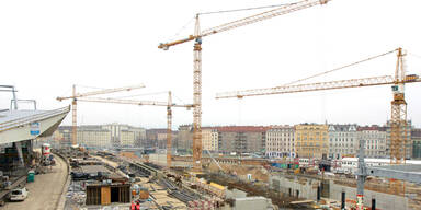 Auf Großbaustelle Hauptbahnhof wird gearbeitet