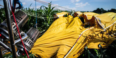 Hei&szlig;luftballon abgest&uuml;rzt