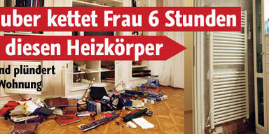 Frau 6 Stunden an Heizkörper gekettet