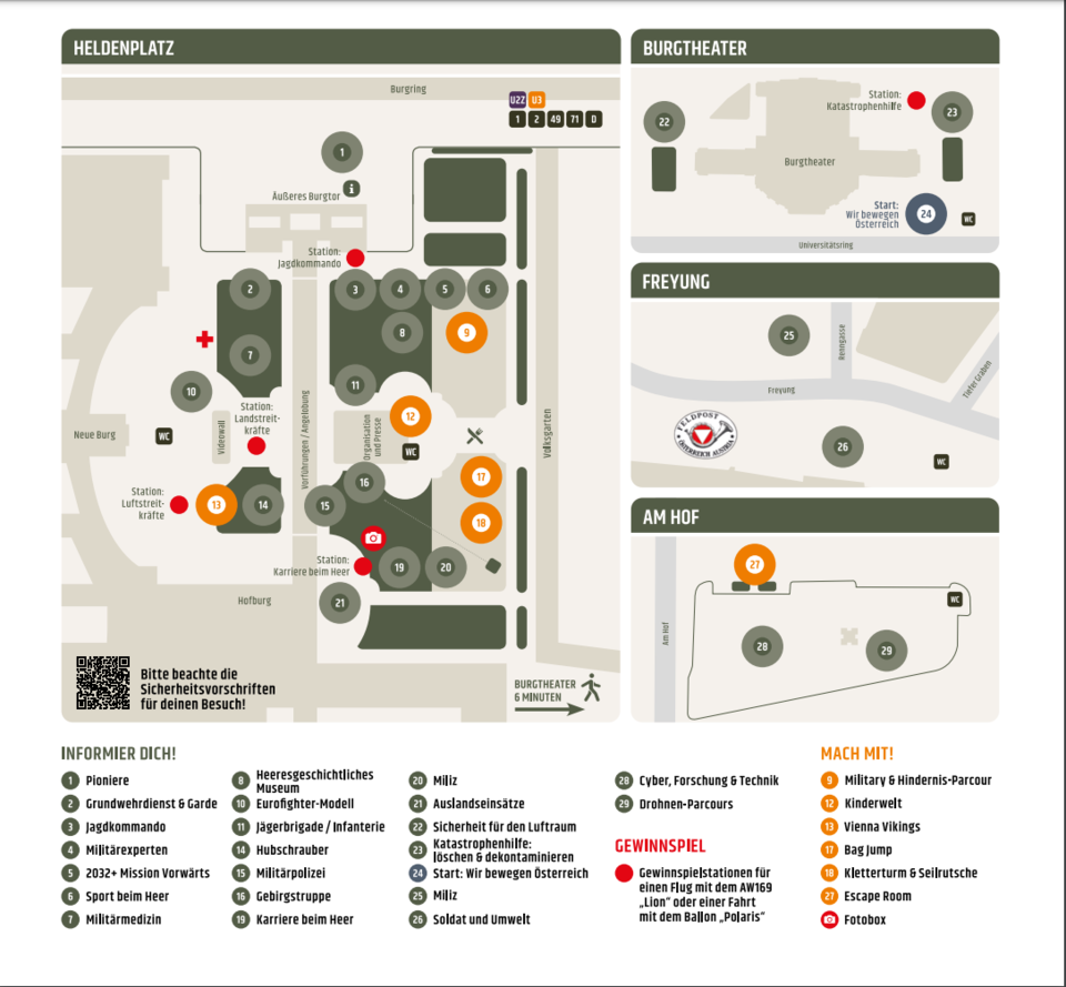 Lageplan für den Nationalfeiertag.