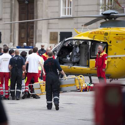 Heli landet am Stephansplatz