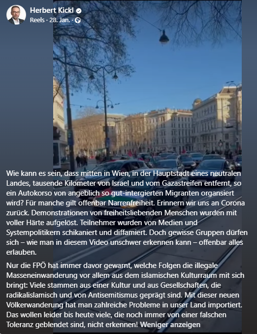 Herbert Kickl teilt Demo-Video