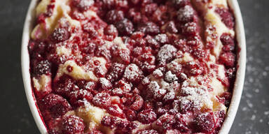 Himbeer-Polenta-Auflauf