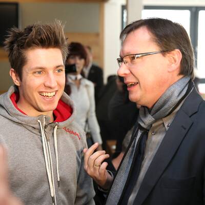 Marcel Hirscher trifft Hermann Maier