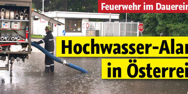 Sintflutartige Regenfälle in Österreich