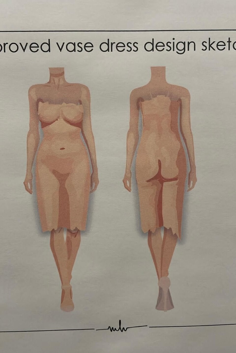 Der erste Entwurf der Austro-Designerin für das Klum-Kleid. 