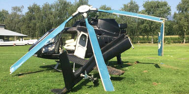 Hubschrauber umgekippt