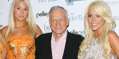 Hugh Hefner mit Kristina & Crystal