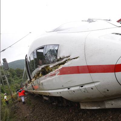 Müllauto schlitzt ICE auf