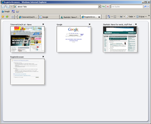 IE7 Screenshot Tabbed Overview