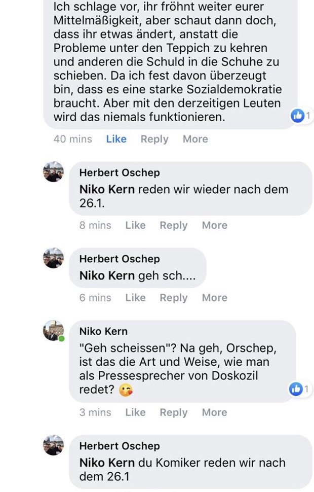 Doskozil-Sprecher schreibt Kern-Sohn: 