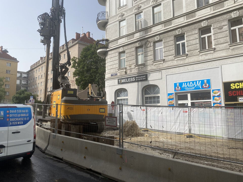Wasserrohrbruch bei U-Bahn-Bau mitten in Wien