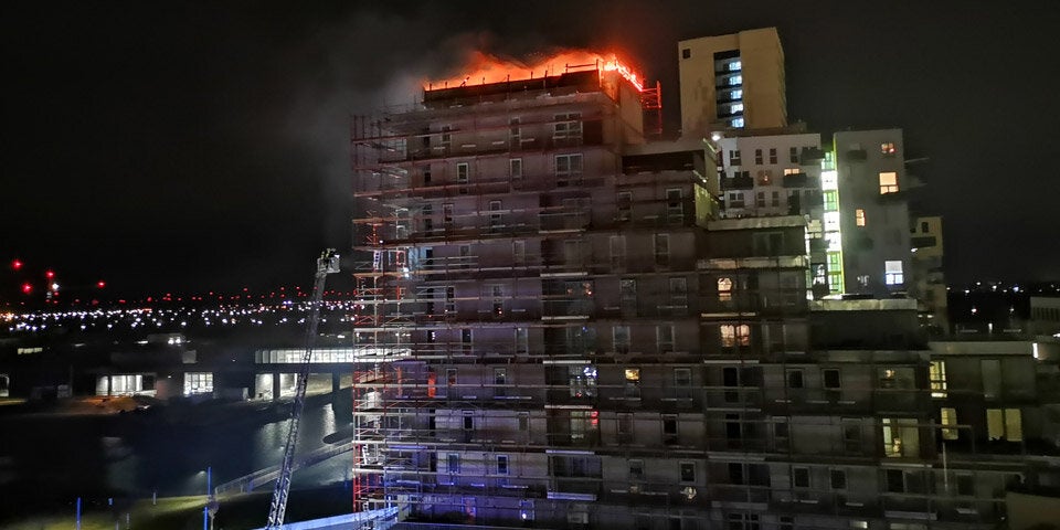 Hochhaus Brand Seestadt