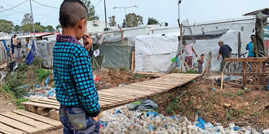 Lesbos Moira Fl&uuml;chtlinge