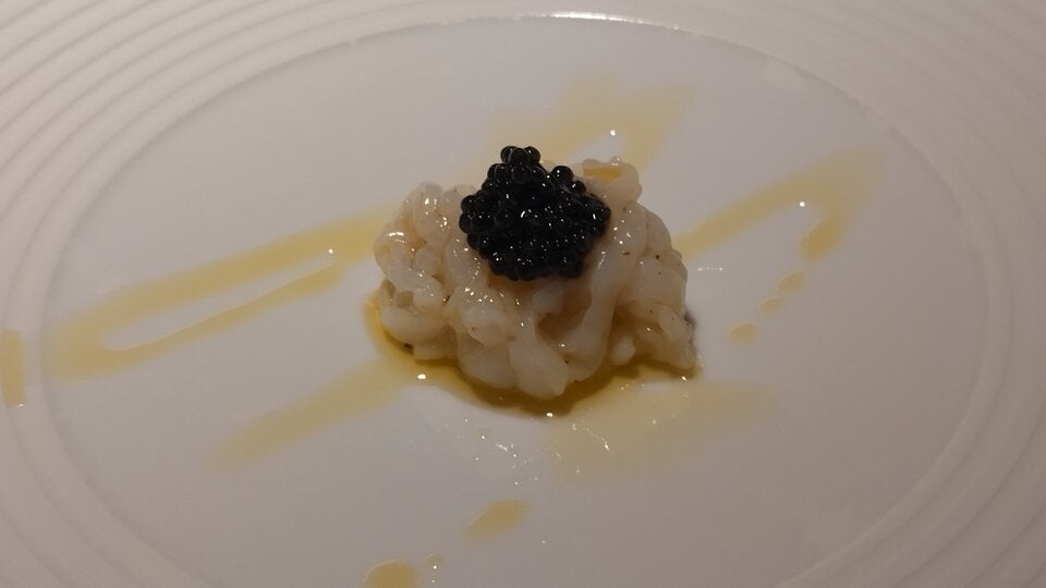 Damir & Ornella in Novigrad: Roher Oktopus mit italienischem Kaviar.