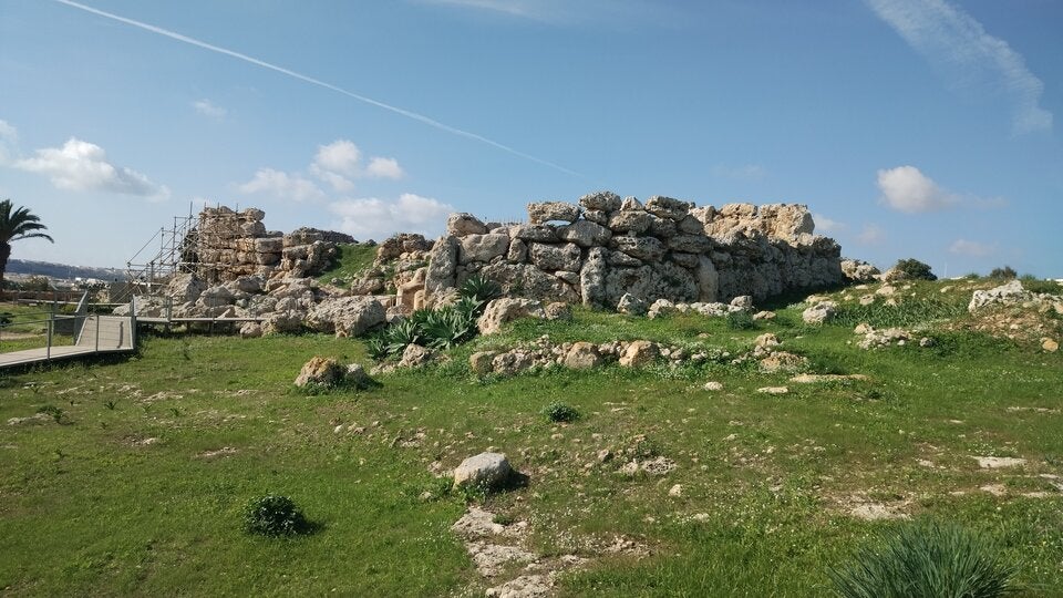 Ggantija Archaeological Park UNESCO Weltkulturerbe, das auf 5000 Jahre Geschichte zurückblickt