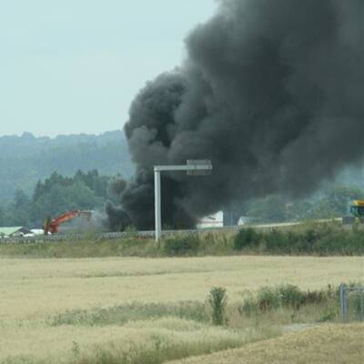 LKW-Feuerunfall auf A1 in Oberösterreich