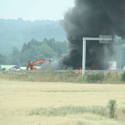 LKW-Feuerunfall auf A1 in Oberösterreich