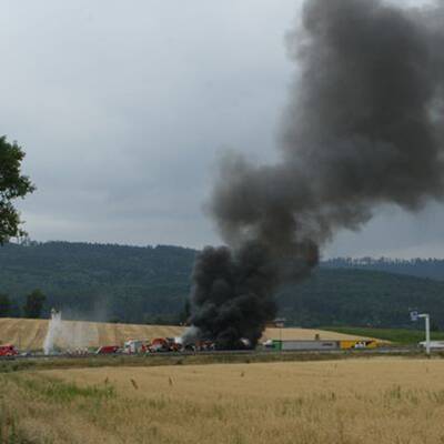 LKW-Feuerunfall auf A1 in Oberösterreich