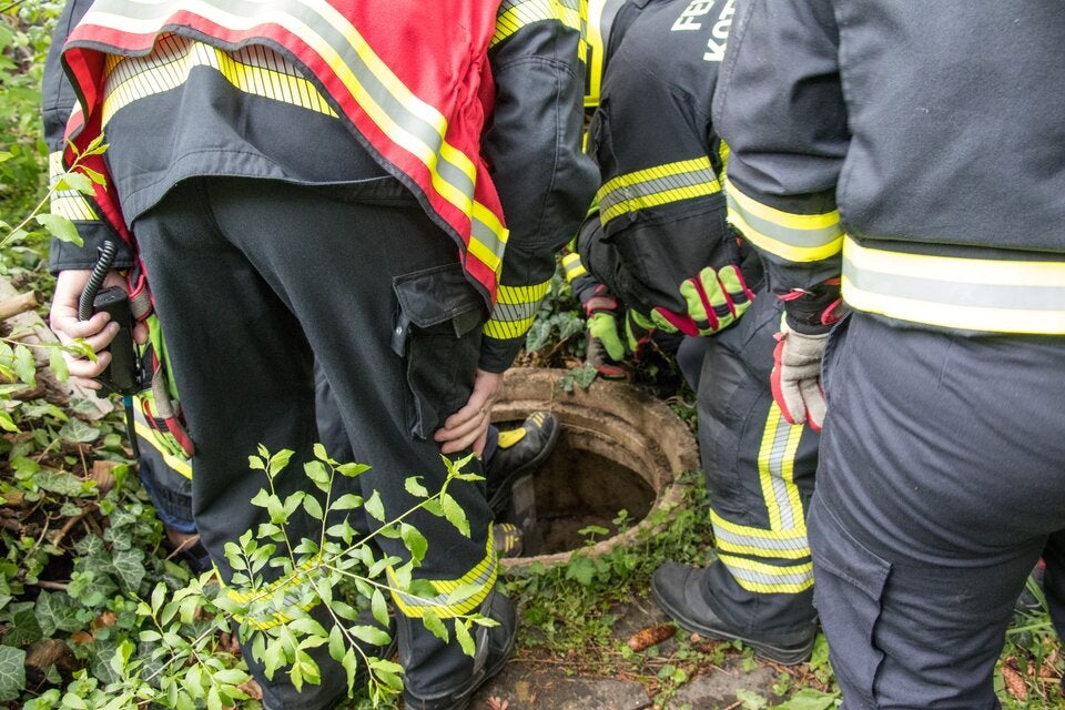 Hund Balu fiel in Brunnen - wartete unterkühlt auf Rettung