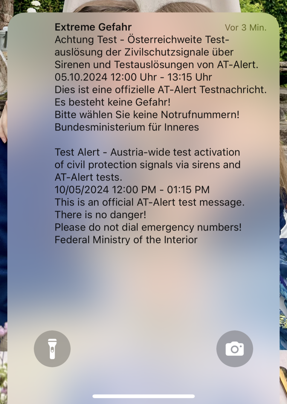 Test-Meldung AT-Alert