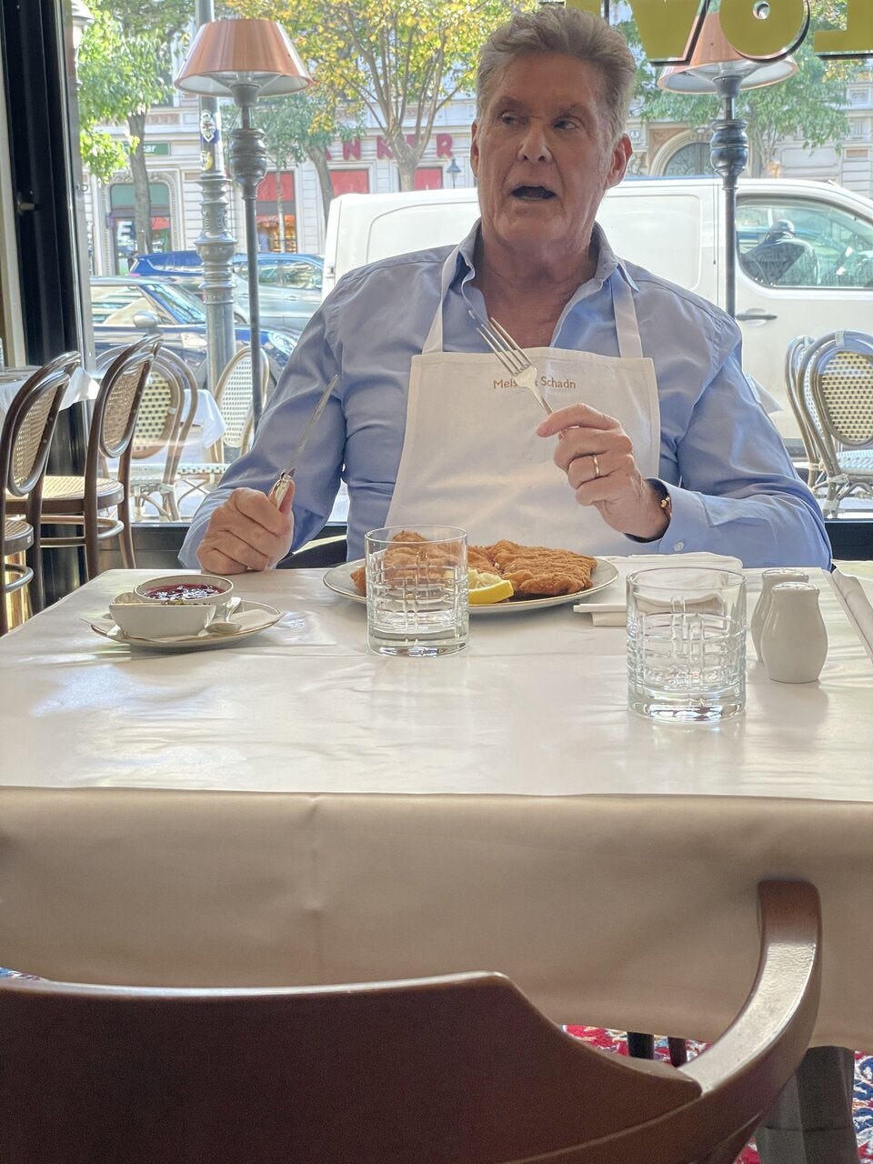 Hasselhoff paniert Wien ein