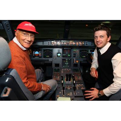 Lauda flog VIPs in den Schnee