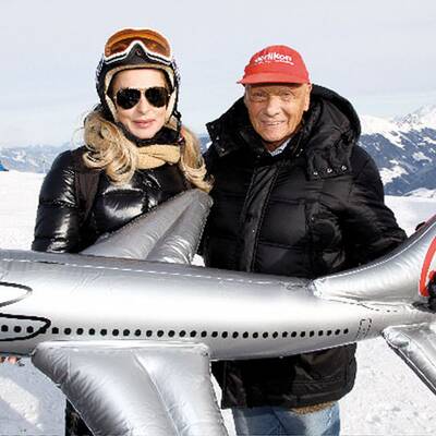 Lauda flog VIPs in den Schnee