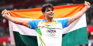 Historisches Gold f&uuml;r Indien im Speerwurf