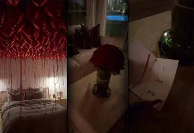 Am Valentinstag gab es für Bill Blumensträuße und zahlreiche Herzballons. 