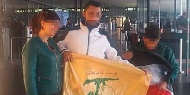 Hisbollah-Fahne Wien Flughafen