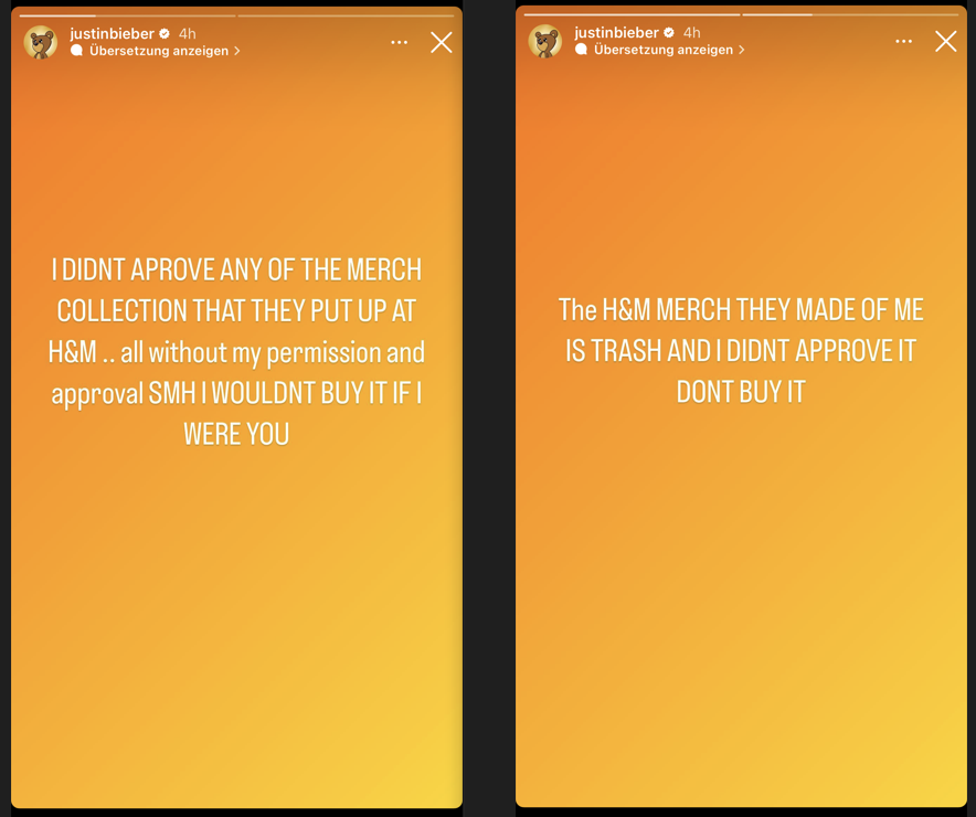 Aufreger des Tages: Justin Bieber vs. H&M