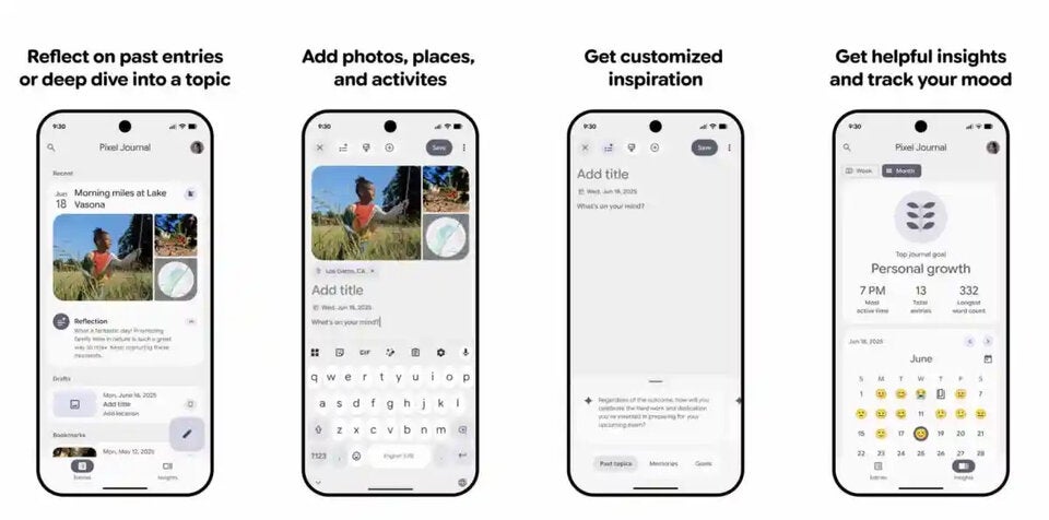 Pixel Journal – so sieht die neue Tagebuch-App von Google aus. 