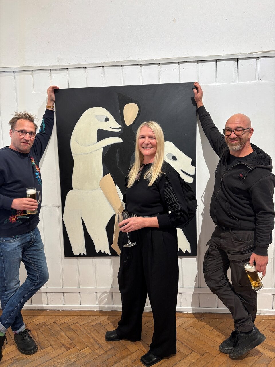 Schauspieler Christian Strasser, Künstlerin Katja Berger und Musiker Roman Gregory. 