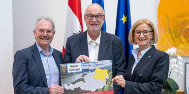Landtagspr&auml;sident Karl Wilfing, Gerald Stutz und Landeshauptfrau Johanna Mikl-Leitner