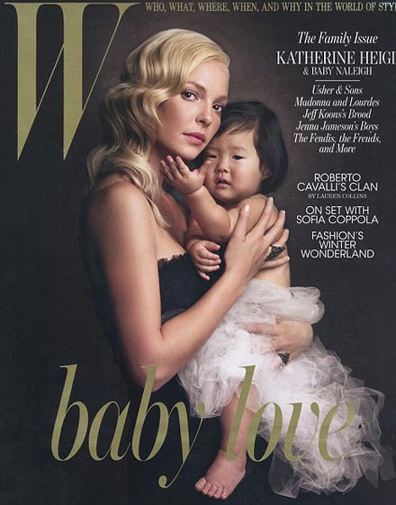 Katherine Heigl mit Tochter Naleigh am Cover von W
