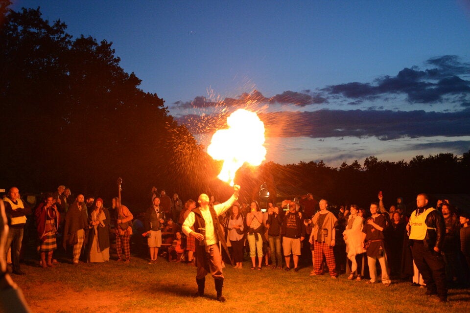 Feuer-Spektakel beim Keltenfestival Schwarzenbach. 