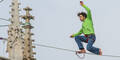 Slackliner balancierte über Stephansdom