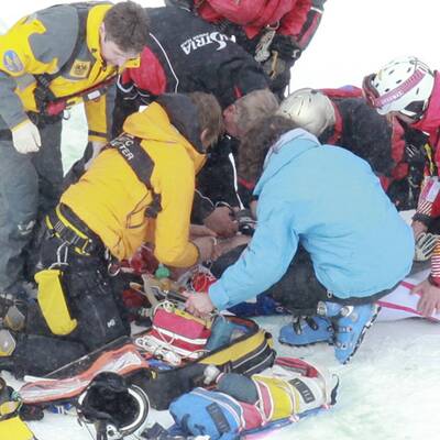 Horror-Sturz von Grugger: Erstversorgung