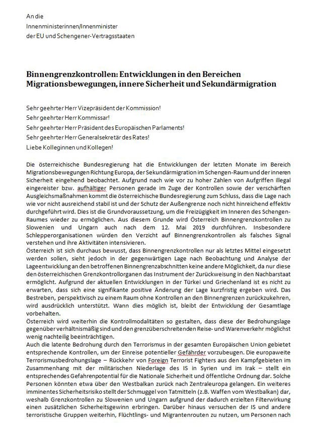 Kickl verlängert Kontrollen an slowenischer & ungarischer Grenze