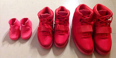 Kim, Kanye & North im Schuh-Partnerlook