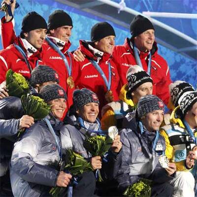 Siegerehrung der Kombinierer